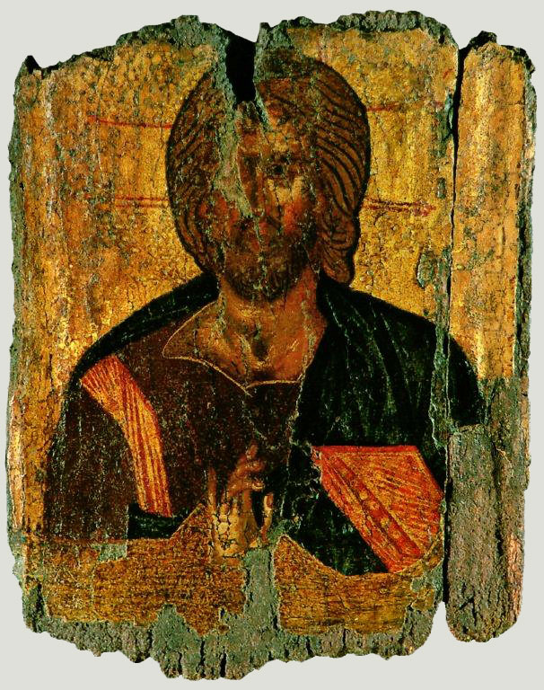 Спас Вседержитель. Первая половина XIV в. Византия, Константинополь (?). ПГОИАХМЗ, 25350 Спас Вседержитель. Первая половина XIV в. Византия, Константинополь (?). ПГОИАХМЗ, 25350