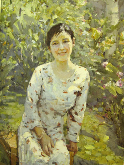 7. Чжан Хуацин. Женщина в саду. 2010. Холст, масло. 104×90