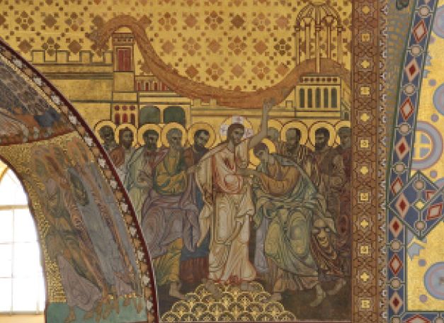 8. Морской собор в Кронштадте Композиция «Уверение святого апостола Фомы» после воссоздания 8. Морской собор в Кронштадте Композиция «Уверение святого апостола Фомы» после воссоздания