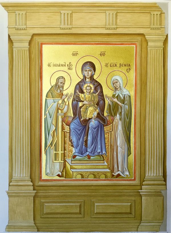 3. Богоматерь с предстоящими. Д. Мироненко. Эскиз мозаики Бумага, левкас, темпера, золото. 2018 3. Богоматерь с предстоящими. Д. Мироненко. Эскиз мозаики Бумага, левкас, темпера, золото. 2018